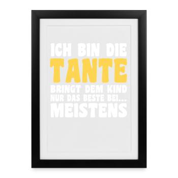 Tante motif familial - Affiche encadrée (27 × 37 cm) - noir - Devant