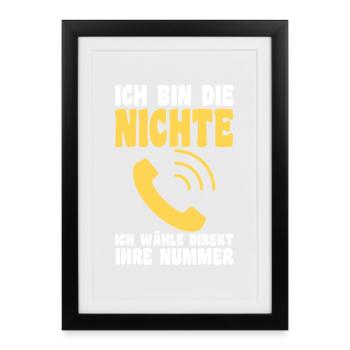 Nièce motif familial - Affiche encadrée (27 × 37 cm) - noir - Devant