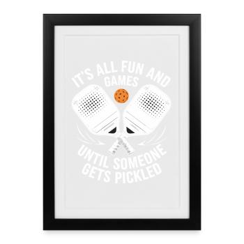 Pickleball Equipment Funny Paddle Racket - Framed poster (27 × 37 cm) - black - Front