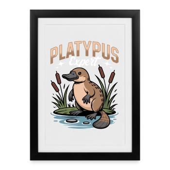 Funny aesthetic Kawaii Platypus - Framed poster (27 × 37 cm) - black - Front
