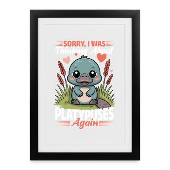 Funny aesthetic Kawaii Platypus - Framed poster (27 × 37 cm) - black - Front