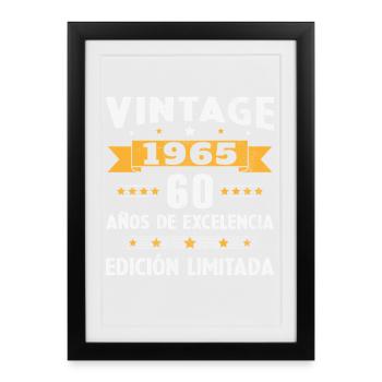60 Year Old 1965 Vintage Retro Anniversary - Framed poster (27 × 37 cm) - black - Front