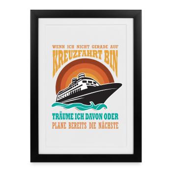 Drôle Croisière Dictons Tenues Vacances - Affiche encadrée (27 × 37 cm) - noir - Devant
