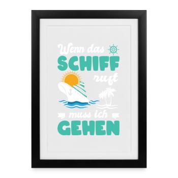 Drôle Croisière Dictons Tenues Vacances - Affiche encadrée (27 × 37 cm) - noir - Devant