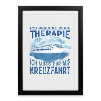 Drôle Croisière Dictons Tenues Vacances - Affiche encadrée (27 × 37 cm) - noir - Devant