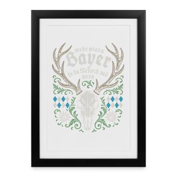 Man cannot become more than a Bavarian - Framed poster (27 × 37 cm) - black - Front