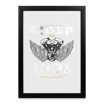 Fahrer seit 1991 - 34 Jahre Open Roads & - Gerahmtes Poster (27 × 37 cm) - Schwarz - Vorne