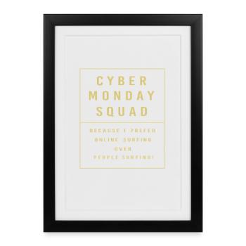 Cyber Monday shopping spree - Framed poster (27 × 37 cm) - black - Front