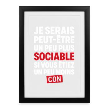 I might be more sociable if you were - Framed poster (27 × 37 cm) - black - Front