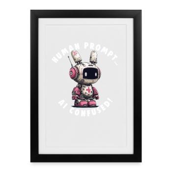 AI CONFUSED Nerds Promt Engineer - Framed poster (27 × 37 cm) - black - Front