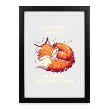 Passive Stärkung: flauschige Ablenkung | Fuchs - Framed poster (27 × 37 cm) - black - Front