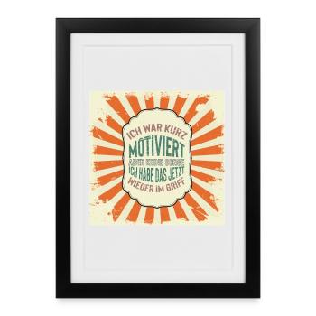 Short motive à dire design - Affiche encadrée (27 × 37 cm) - noir - Devant