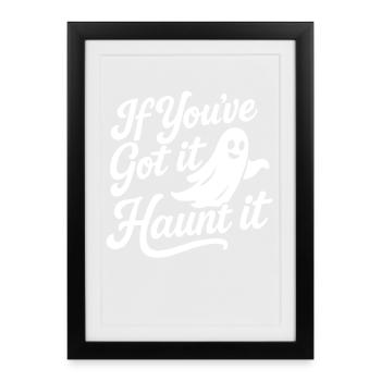 Gruselige Jahreszeit Lustiger Spruch Süßer Geist Halloween - Gerahmtes Poster (27 × 37 cm) - Schwarz - Vorne