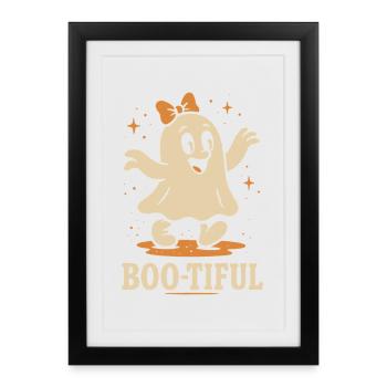 Boo-Tiful Fantôme Halloween Party Fun - Affiche encadrée (27 × 37 cm) - noir - Devant