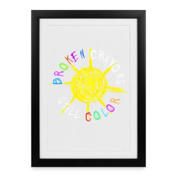 Les crayons cassés colorent encore la sensibilisation à la santé mentale - Affiche encadrée (27 × 37 cm) - noir - Devant