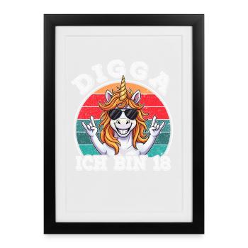18th Birthday 18s 18th Digga I'm 18 years old - Framed poster (27 × 37 cm) - black - Front