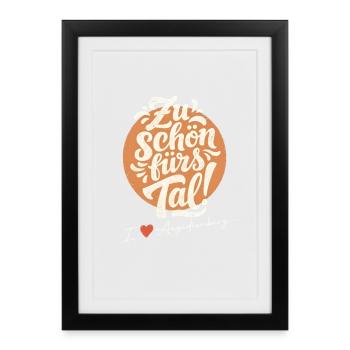 Zu schön fürs Tal - I love Aegidienberg - Gerahmtes Poster (27 × 37 cm) - Schwarz - Vorne