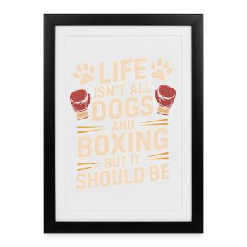 Boxe Dire Chien Boxer Drôle Boxe Cadeau - Affiche encadrée (27 × 37 cm) - noir - Devant