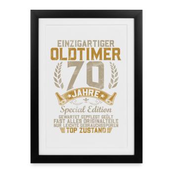 70th Birthday Celebration Fun 70th Anniversary Celebration - Framed poster (27 × 37 cm) - black - Front