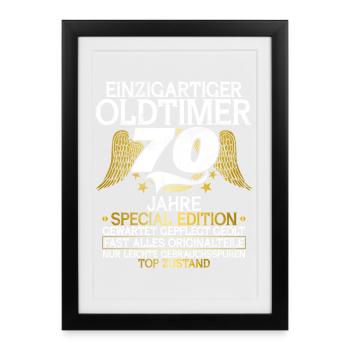 70th Birthday Celebration Fun 70th Anniversary Celebration - Framed poster (27 × 37 cm) - black - Front