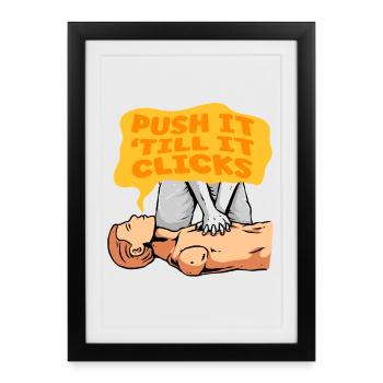 Réanimation de l’instructeur de RCP jusqu’à ce qu’il clique - Affiche encadrée (27 × 37 cm) - noir - Devant