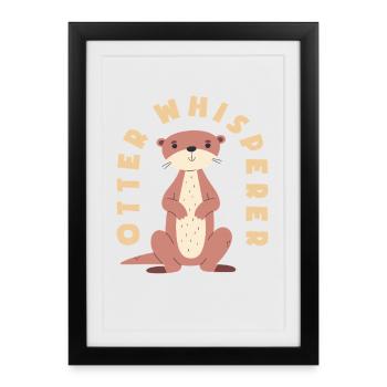 Sea Otter Cartoon Whisperer - Framed poster (27 × 37 cm) - black - Front