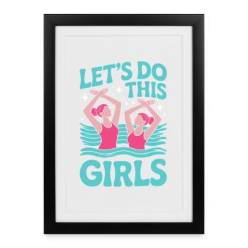 Natation synchronisée Natation artistique Sports nautiques - Affiche encadrée (27 × 37 cm) - noir - Devant