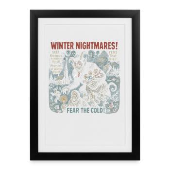Cauchemars d’hiver Krampus Affiche de film Halloween - Affiche encadrée (27 × 37 cm) - noir - Devant