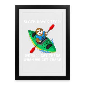 Équipe de kayak paresseux - Affiche encadrée (27 × 37 cm) - noir - Devant