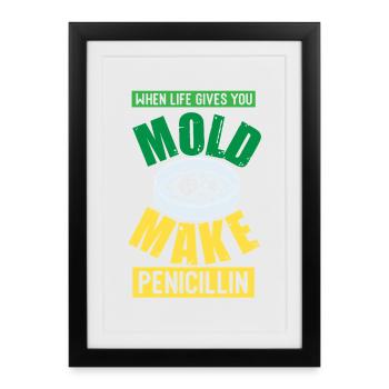 Professeur de biologie Biologiste Biologiste en microbiologie - Affiche encadrée (27 × 37 cm) - noir - Devant