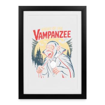 Vampanzee Night Look Chimpanzee Vampire - Framed poster (27 × 37 cm) - black - Front