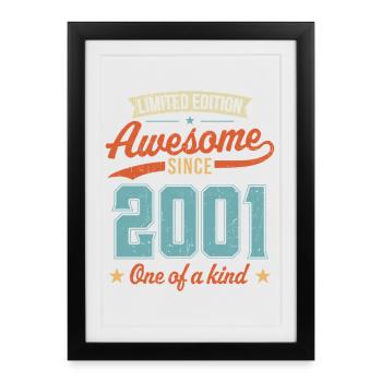 Awesome Since 2001 - Framed poster (27 × 37 cm) - black - Front