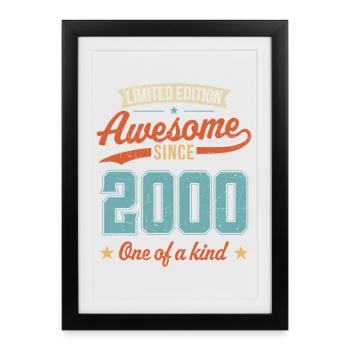 Awesome Since 2000 - Framed poster (27 × 37 cm) - black - Front
