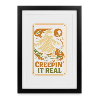 Creepin' It Real Halloween Skateboard Design - Affiche encadrée (27 × 37 cm) - noir - Devant