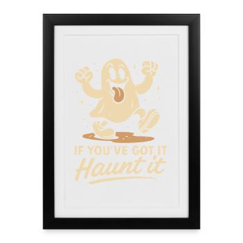 Si vous l’avez hanté drôle Fantôme Halloween - Affiche encadrée (27 × 37 cm) - noir - Devant