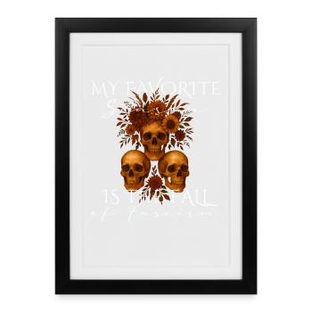 Ma saison préférée Fall of Fascism Design - Affiche encadrée (27 × 37 cm) - noir - Devant