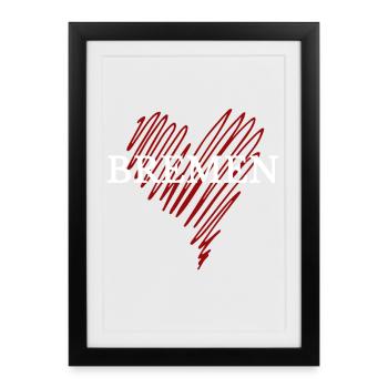 J’adore Brême, Brême Allemagne - Affiche encadrée (27 × 37 cm) - noir - Devant