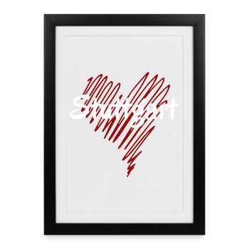 J’adore Stuttgart, Stuttgart, Allemagne - Affiche encadrée (27 × 37 cm) - noir - Devant