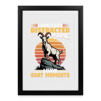 Drôle d’animal de la ferme chèvre - Affiche encadrée (27 × 37 cm) - noir - Devant