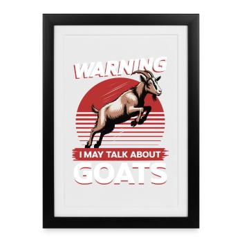 Drôle d’animal de la ferme chèvre - Affiche encadrée (27 × 37 cm) - noir - Devant