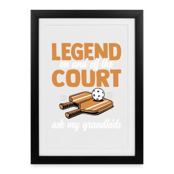 Pickleball Legend Grandpa Grandson Paddle Ball Player - Framed poster (27 × 37 cm) - black - Front