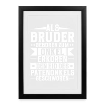 Frère Frère Frère Sœur Oncle Annonce Famille - Affiche encadrée (27 × 37 cm) - noir - Devant