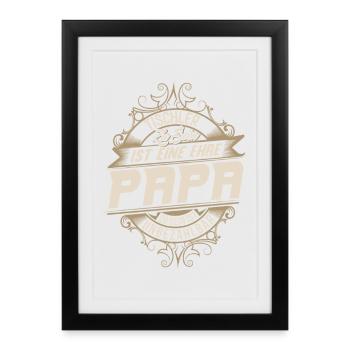 Papa charpentier - Affiche encadrée (27 × 37 cm) - noir - Devant