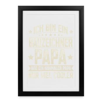 Dessinateur Papa - Affiche encadrée (27 × 37 cm) - noir - Devant