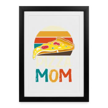 Pizza Mom Slice Retro - Affiche encadrée (27 × 37 cm) - noir - Devant