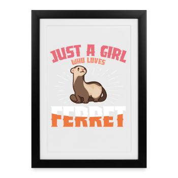 Juste une fille et son furet - Affiche encadrée (27 × 37 cm) - noir - Devant