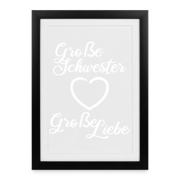 Grande Sœur Grand Amour - Affiche encadrée (27 × 37 cm) - noir - Devant