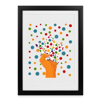 Spotty In Need 2025 Coeur Dotty Spots Enfants - Affiche encadrée (27 × 37 cm) - noir - Devant