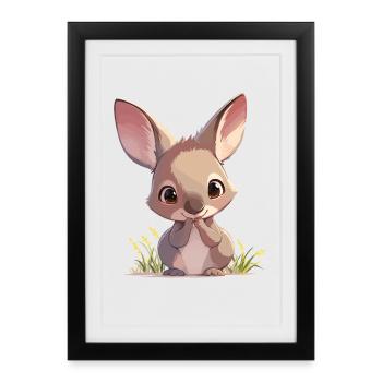 Wallabies Wallaby - Affiche encadrée (27 × 37 cm) - noir - Devant