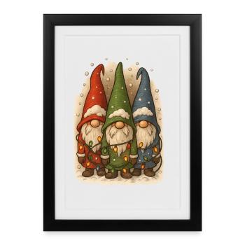 Christmas Gnome Christmas Gnome Christmas - Framed poster (27 × 37 cm) - black - Front